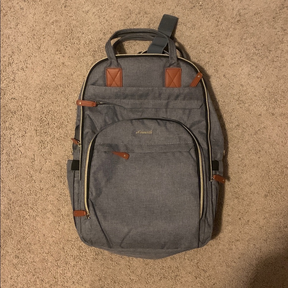 LOVEVOOK Laptop Backpack Gray USB Travel Bag Computer Phone Hookup Padded Unisex
